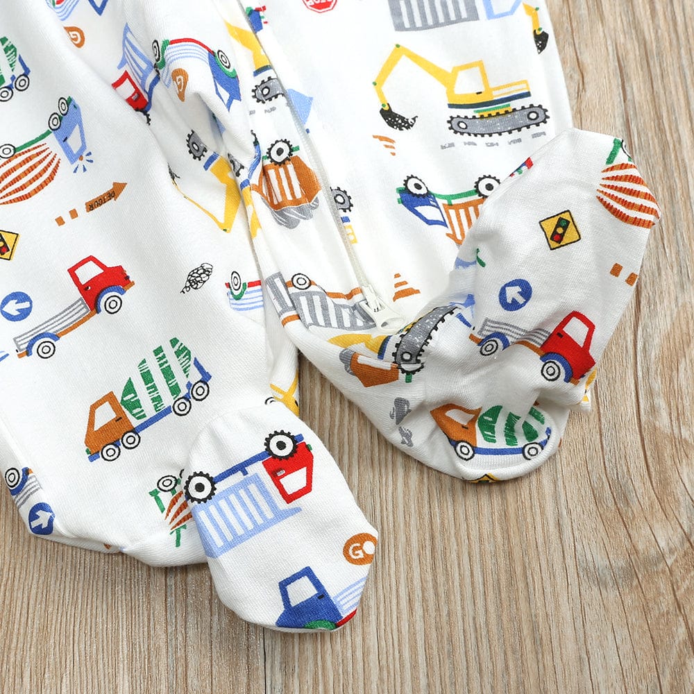 Kids Tales Wheeler Dealer Zip Baby Sleepsuit (Various Sizes) - Image 3