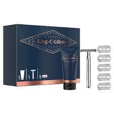King C Gillette 7 Piece Styling Gift Set. Shave Gel 150ml, Double Edge Razor with 5 Double Edge Razor Blades - Image 2