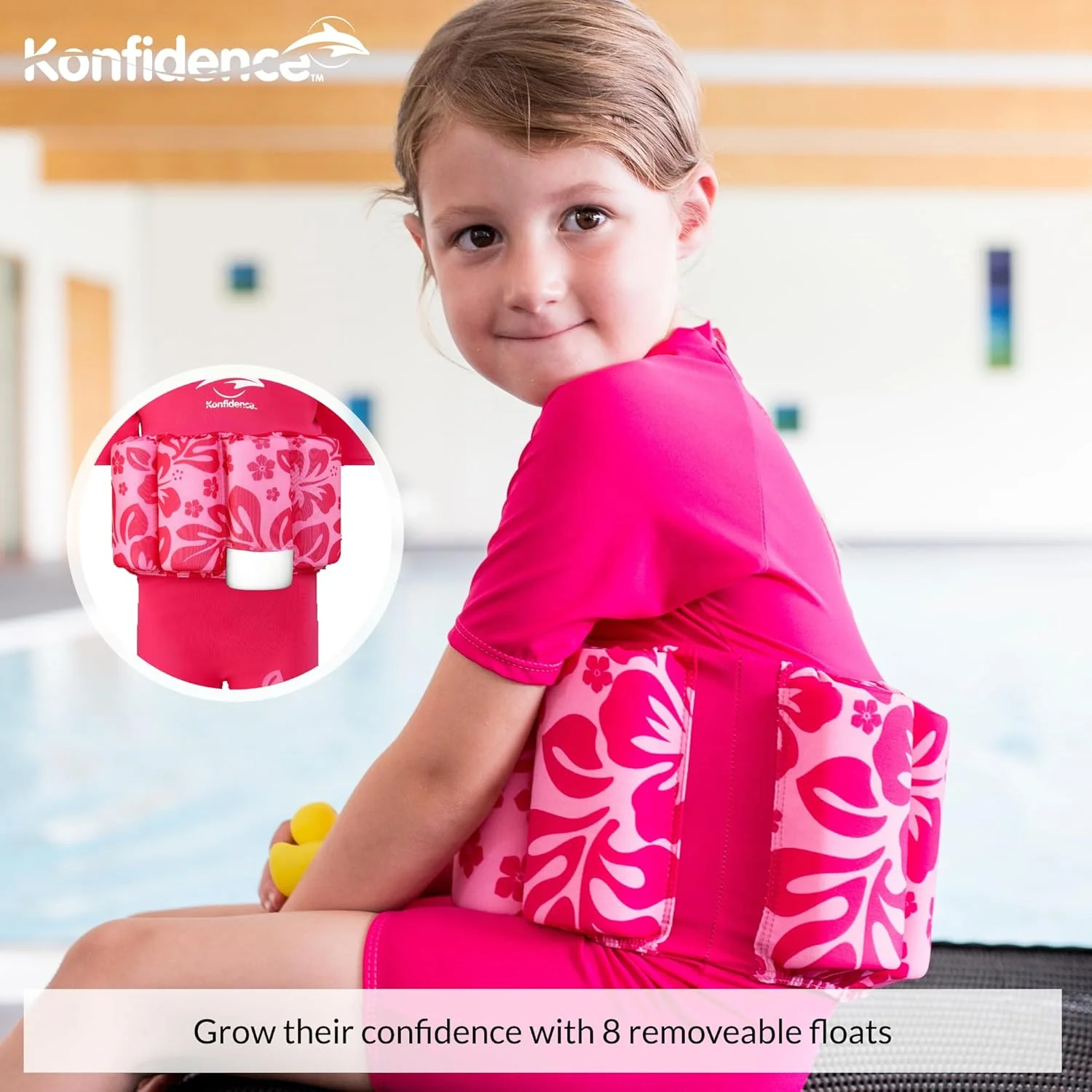 Konfidence Kids Girls Floatsuit Buoyancy Swimsuit Pink Sea Friends - 1-3 YRS - Image 5