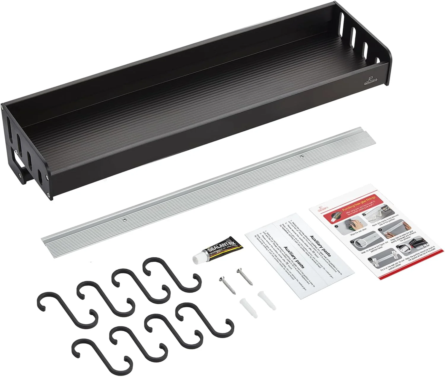 Large Kitchen Floating Shelves Storage Unit - Black LC9-50G - Image 3