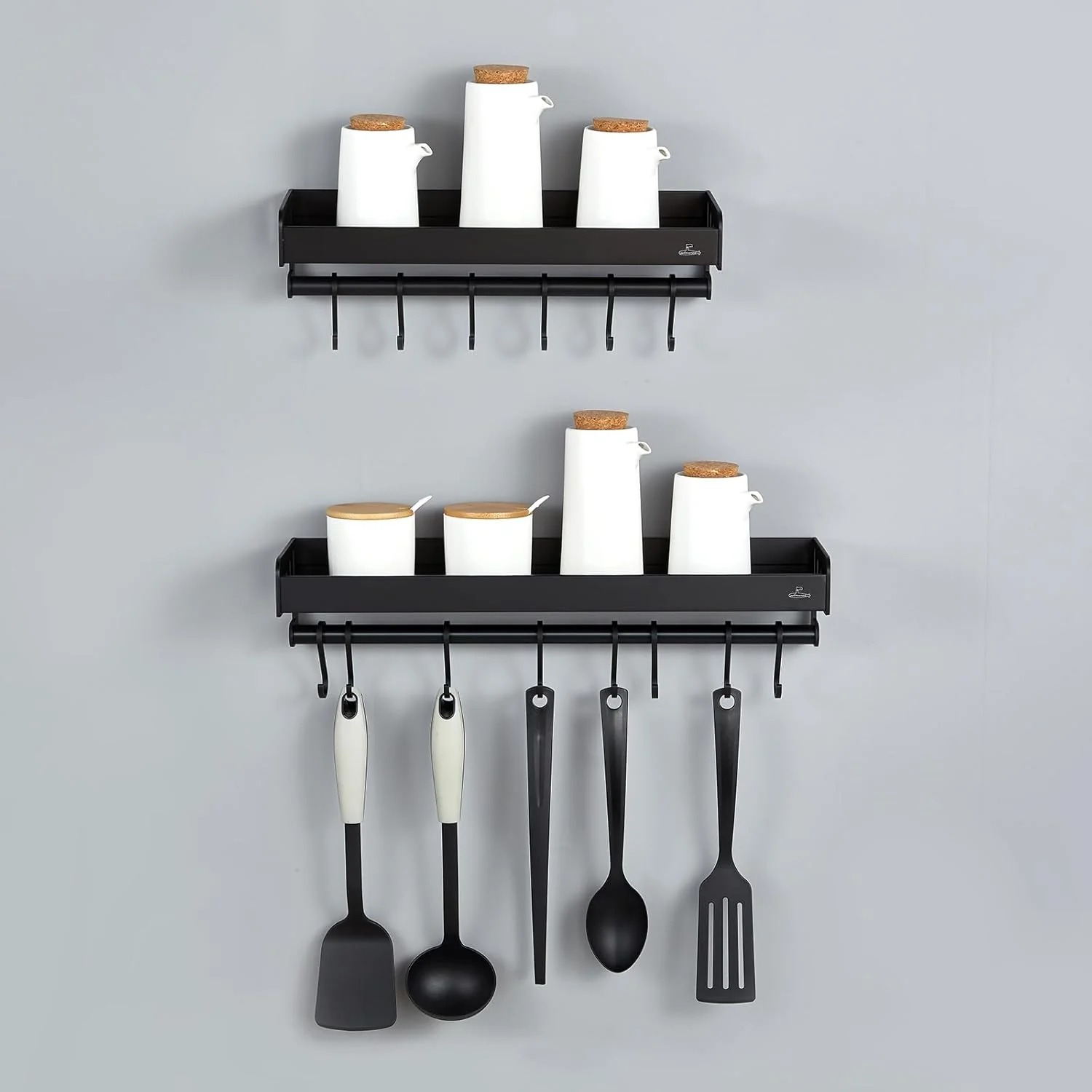 Large Kitchen Floating Shelves Storage Unit - Black LC9-50G - Image 5