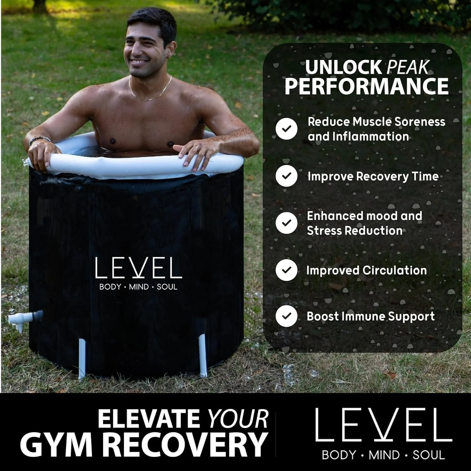 Level Body Mind Soul - Portable Ice Bath (75x75cm) - Image 2