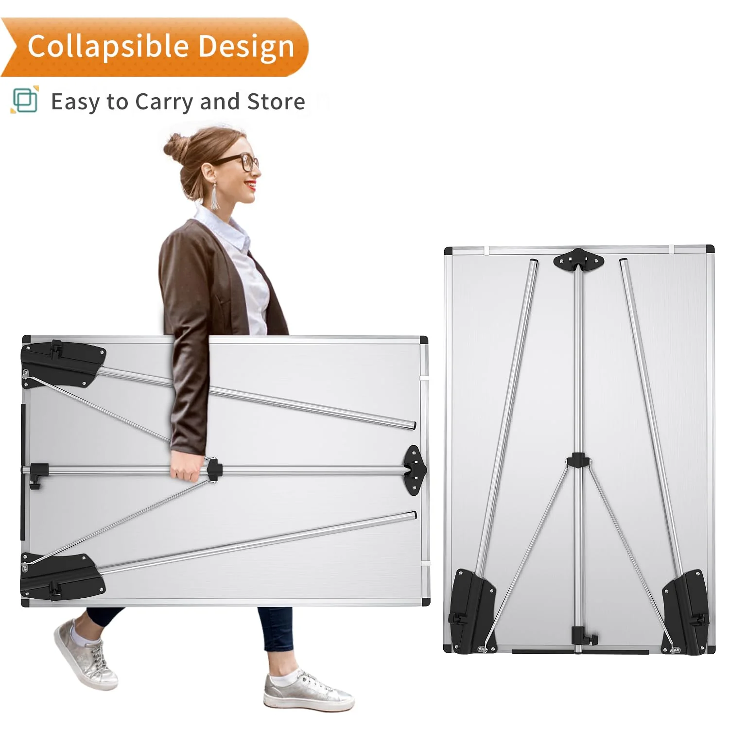 Light Melamine Tripod Whiteboard/Flipchart Easel 90 x 60 cm - Image 4