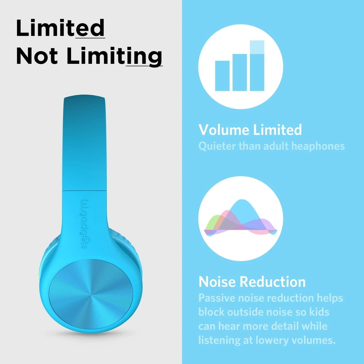 LilGadgets Connect+ Pro Wired Kids Headphones - Blue - Image 4