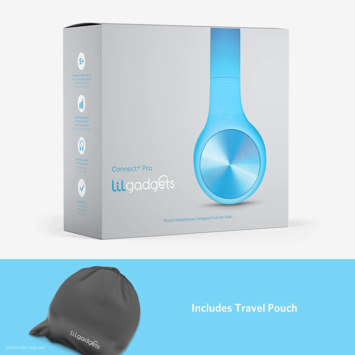 LilGadgets Connect+ Pro Wired Kids Headphones - Blue - Image 7