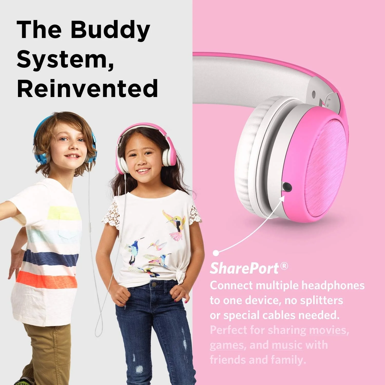 LilGadgets Connect+ Style Wired Headphones for Kids - Pink - Image 5