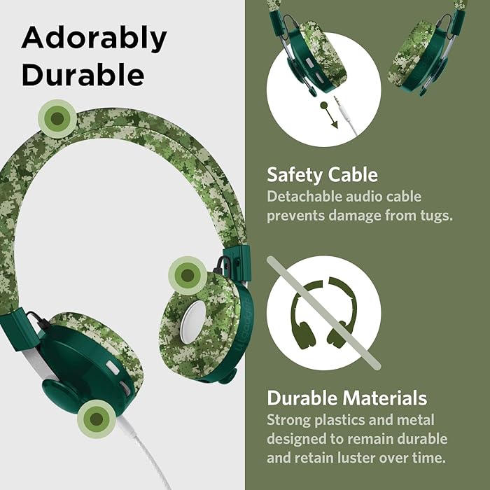 LilGadgets Untangled Pro Wireless Bluetooth Headphones - Green Camo - Image 3
