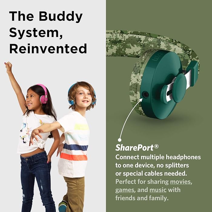 LilGadgets Untangled Pro Wireless Bluetooth Headphones - Green Camo - Image 5