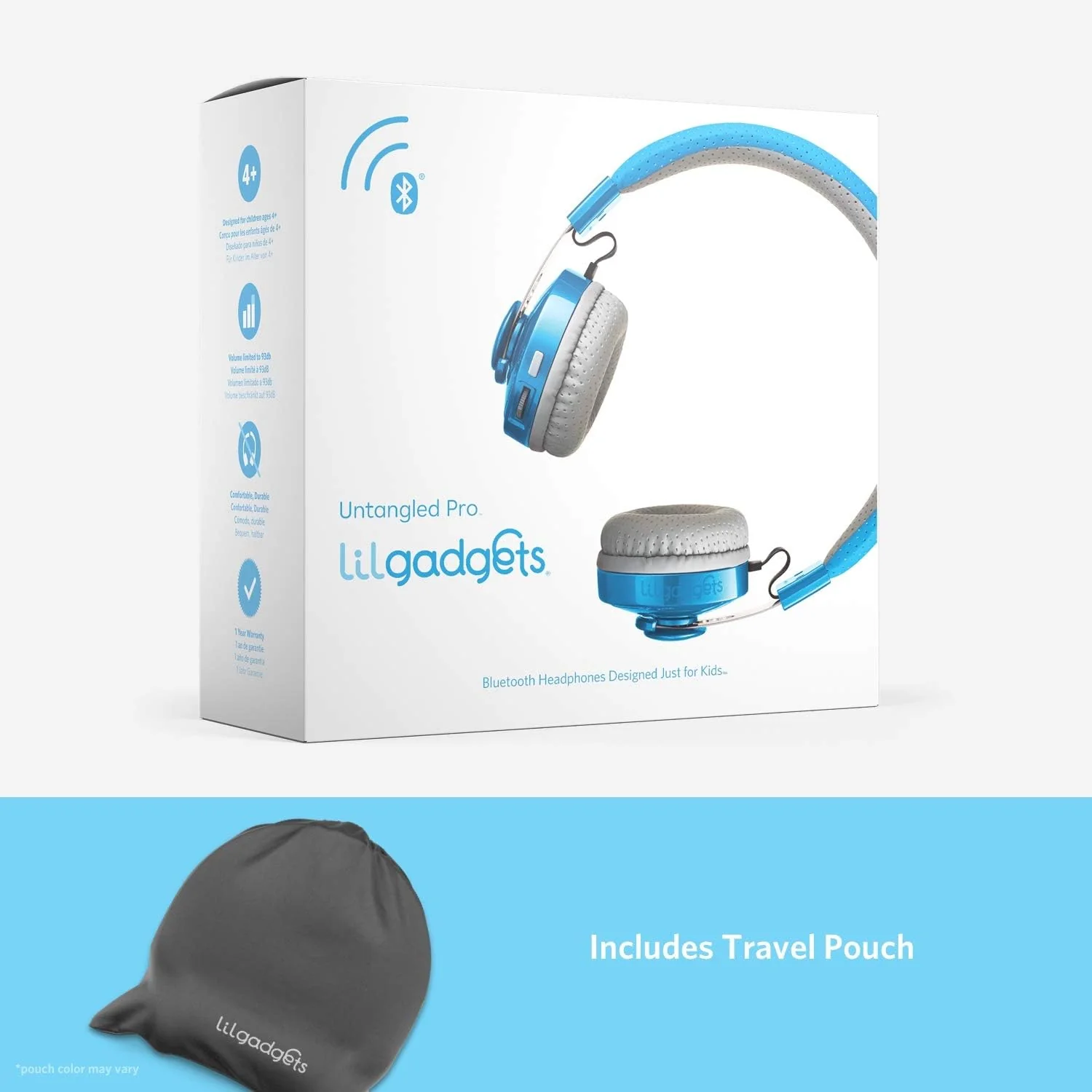 LilGadgets Untangled Pro Wireless Headphones for Kids - Blue - Image 6