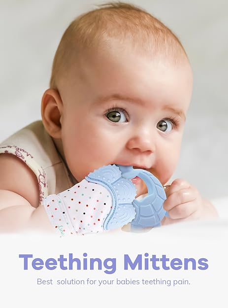 Liname Deluxe Teething Set Includes Teething Mitten for Babies & Teething Toy - Trio Pack - Image 8