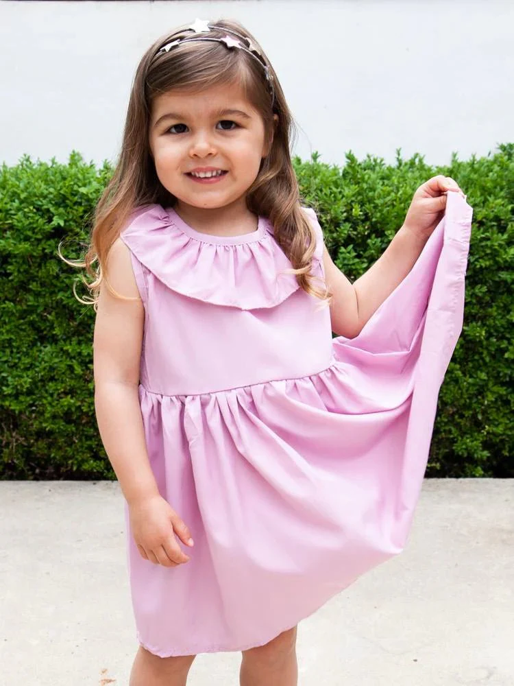 Little Girls Pink Bow Back Party Dress (Various Sizes) - Image 4