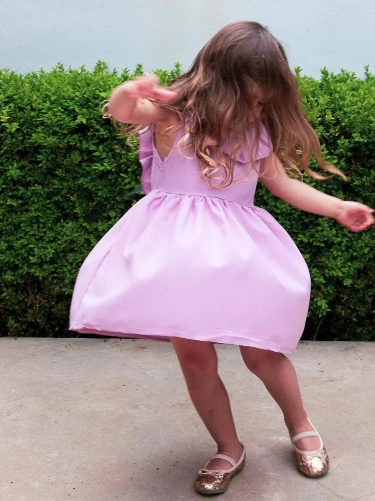 Little Girls Pink Bow Back Party Dress (Various Sizes) - Image 6