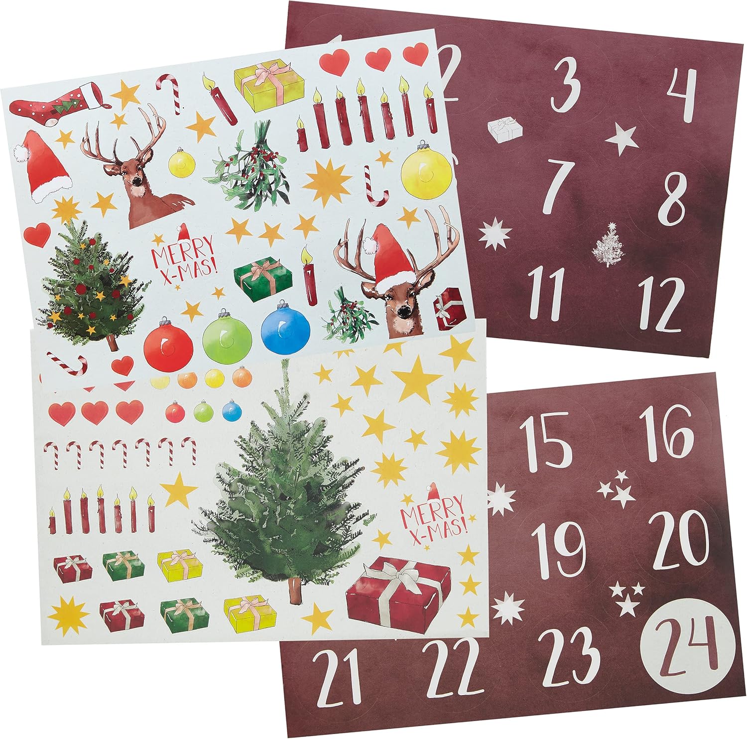 DIY Advent Calendar Kit - Beautiful Craft Advent Calendar with 24 Paper Bags and Craft Stickers - - Image 4
