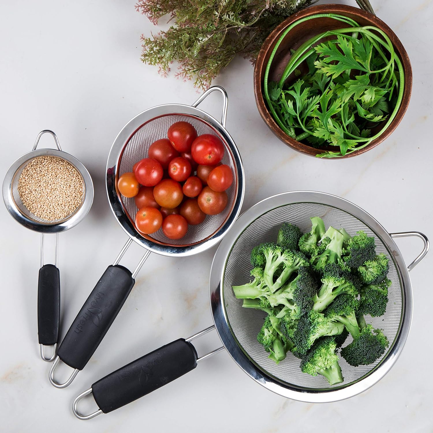 LiveFresh Kitchen Sieve Set - Set Of 3 - Image 2