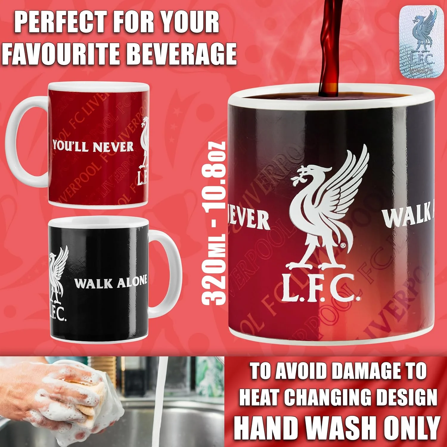 Liverpool F.C Ceramic Heat Colour Changing Mug - 320ml - Image 6