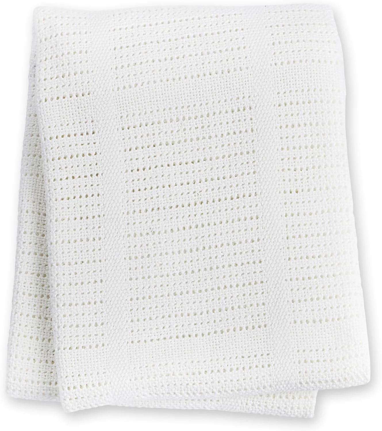 Lulujo 100% Cotton Cellular Baby Blanket - White - Image 4