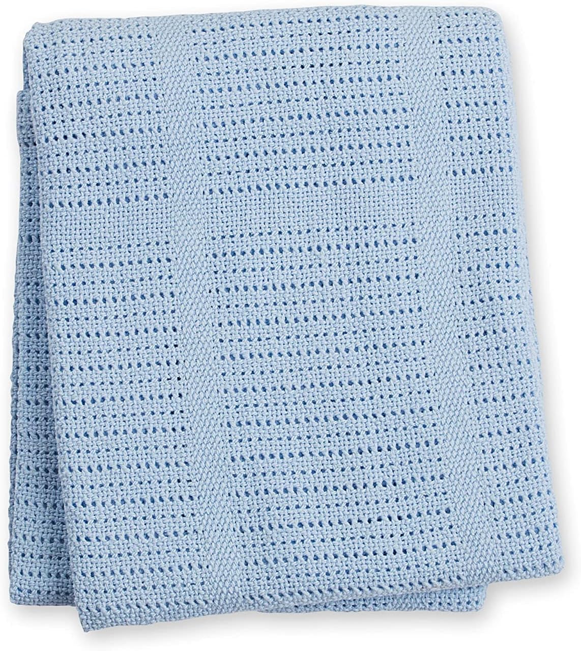 lulujo Baby Cellular Baby Blanket - Blue - Image 4