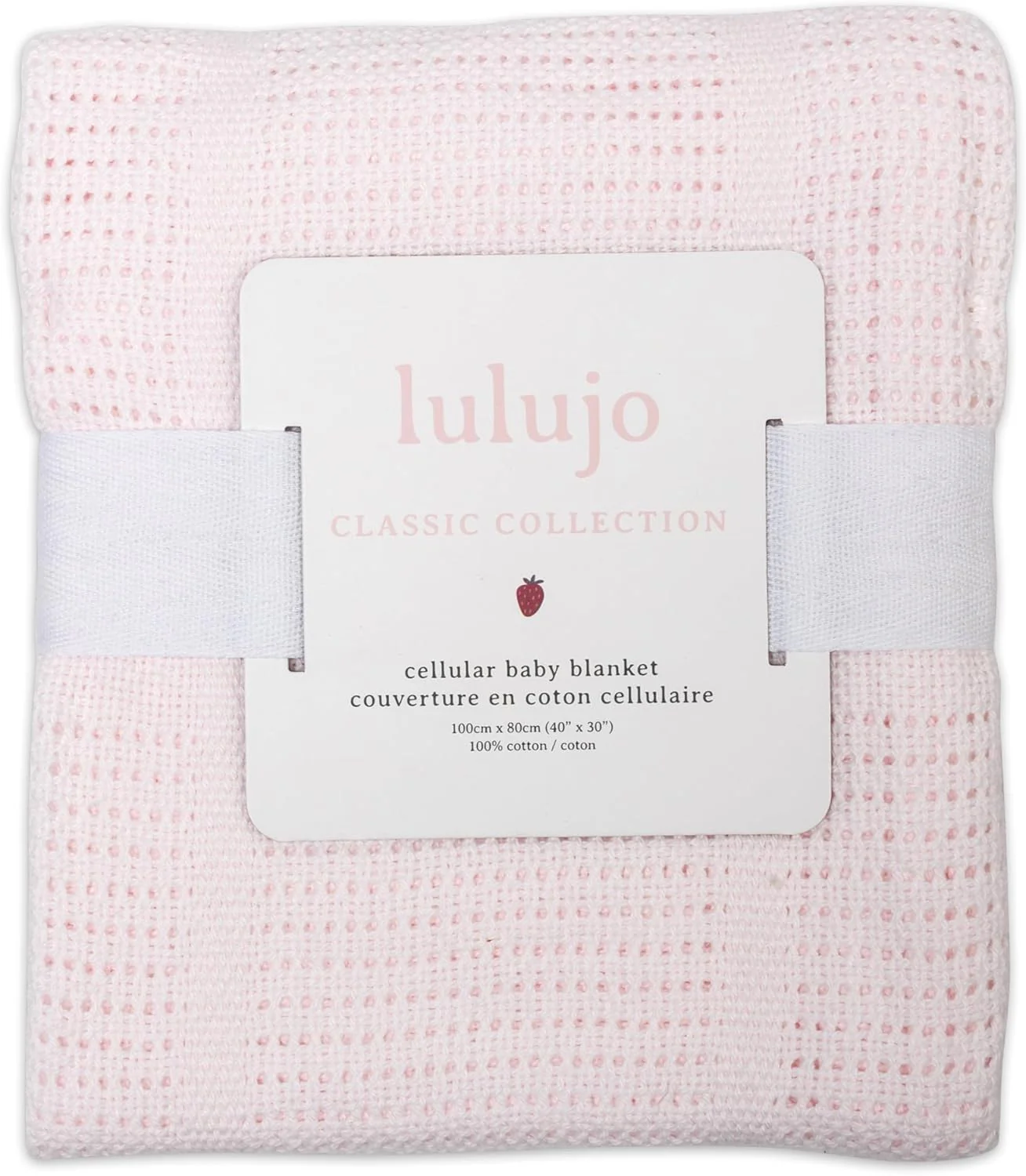 lulujo Baby Cellular Baby Blanket - Pink - Image 3