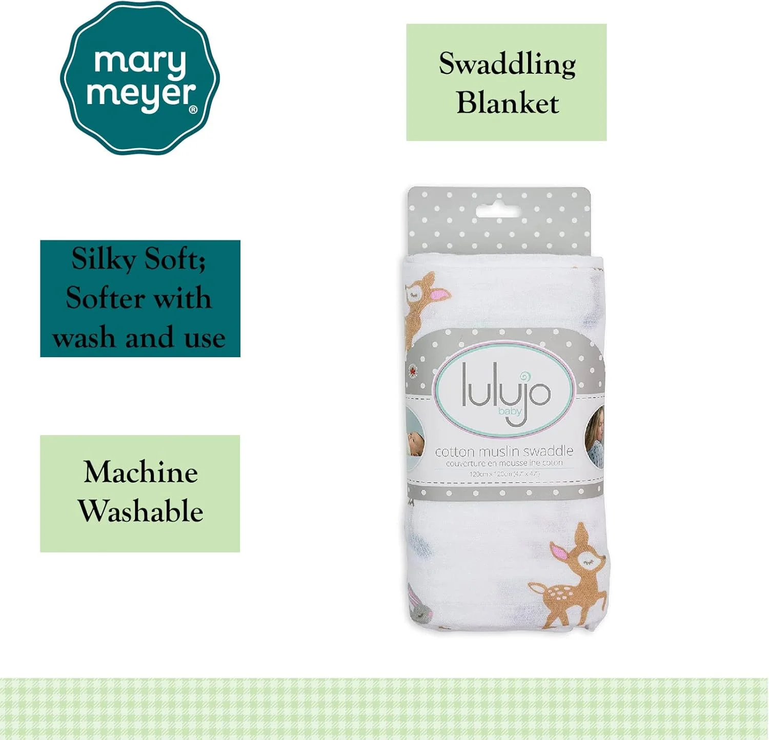 Lulujo Baby Muslin Swaddle Blanket – Little Fawn - Image 6