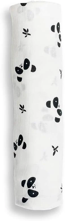 Lulujo Bamboo Swaddle Blanket Modern Collection (Panda) - Image 2