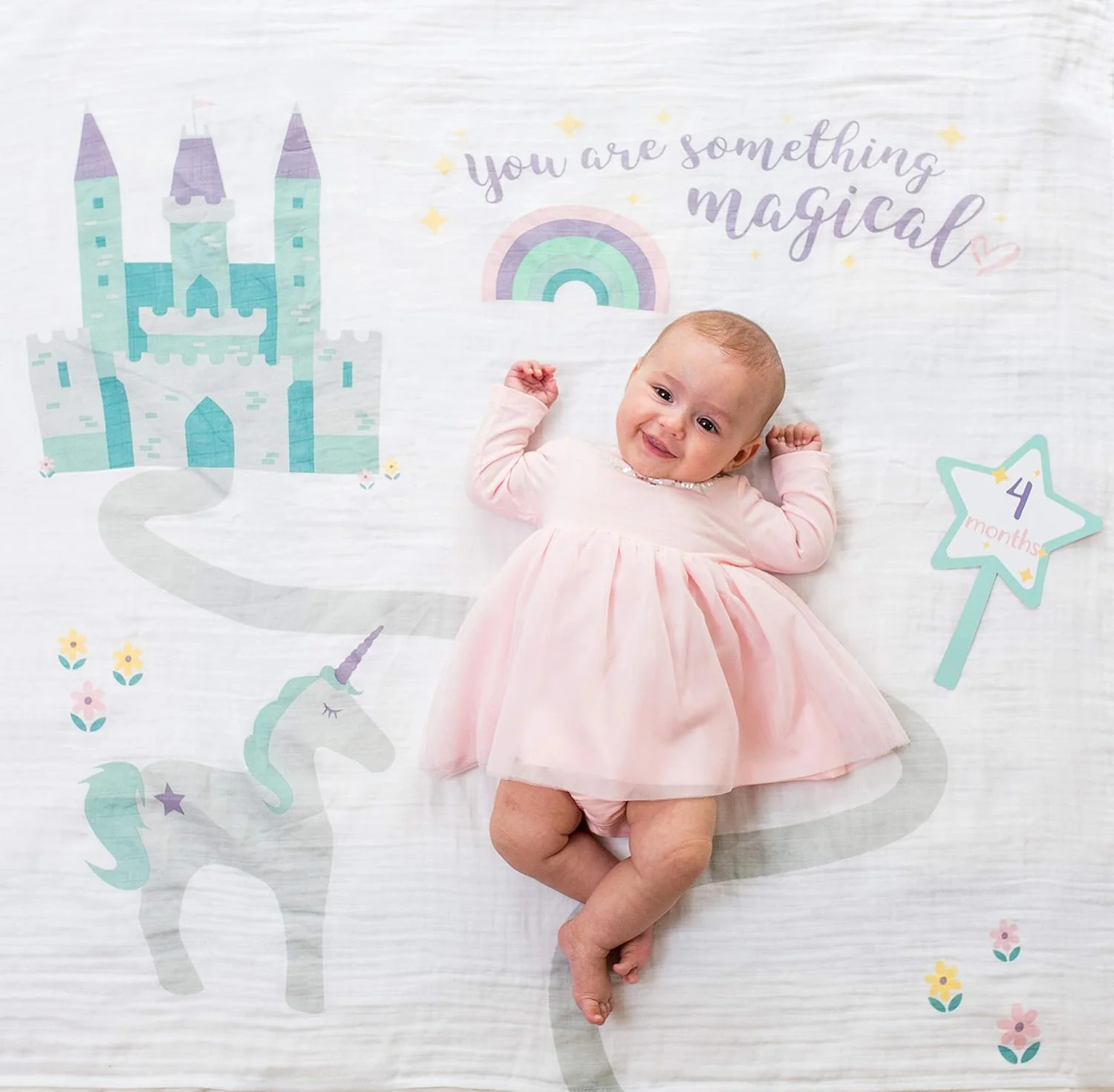 Lulujo Cotton Baby Swaddle & Cards - Something Magical - Image 6