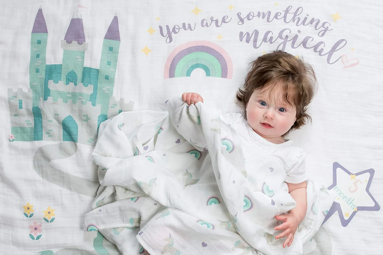 Lulujo Cotton Baby Swaddle & Cards - Something Magical - Image 7