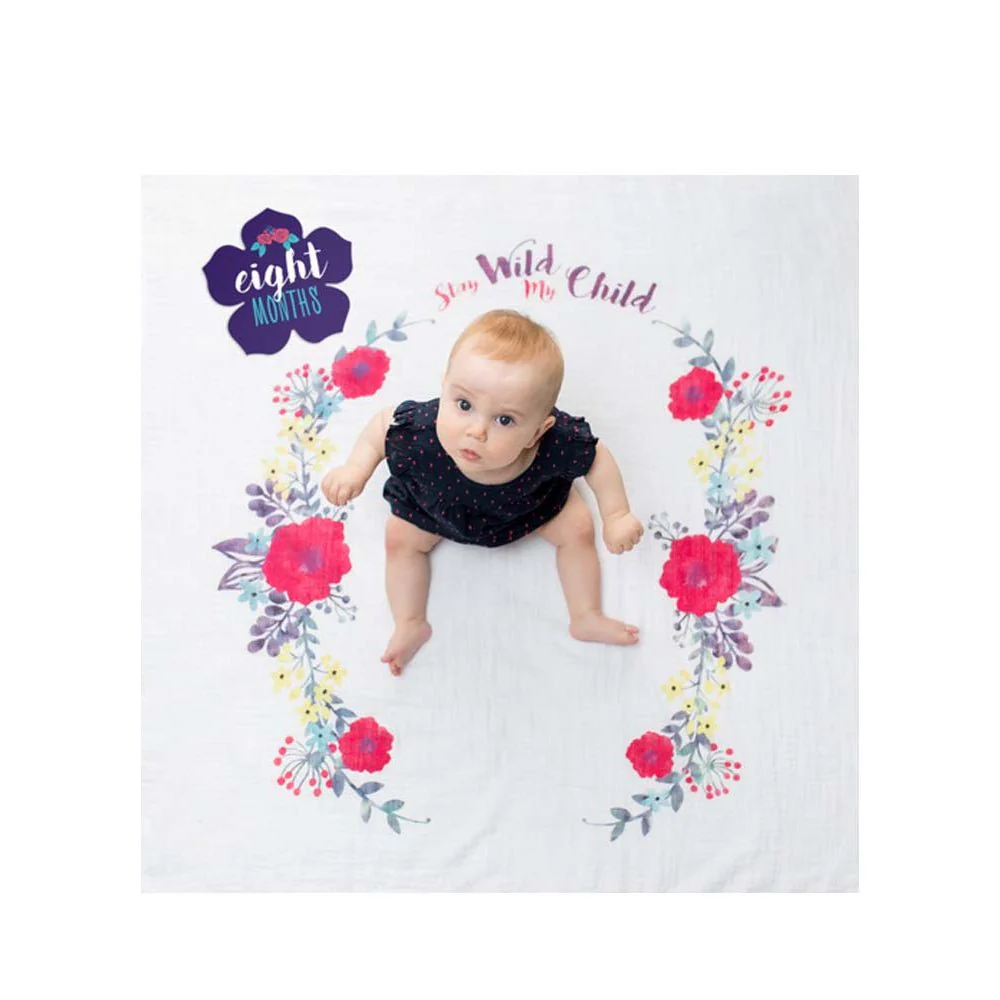 Lulujo Cotton Swaddle & Cards Gift Set (Stay Wild My Child) - Image 4