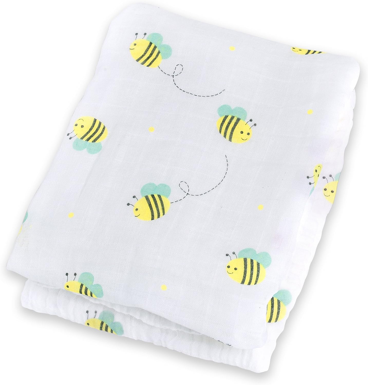Lulujo - Large Cotton Muslin Swaddle - Bumble Bee