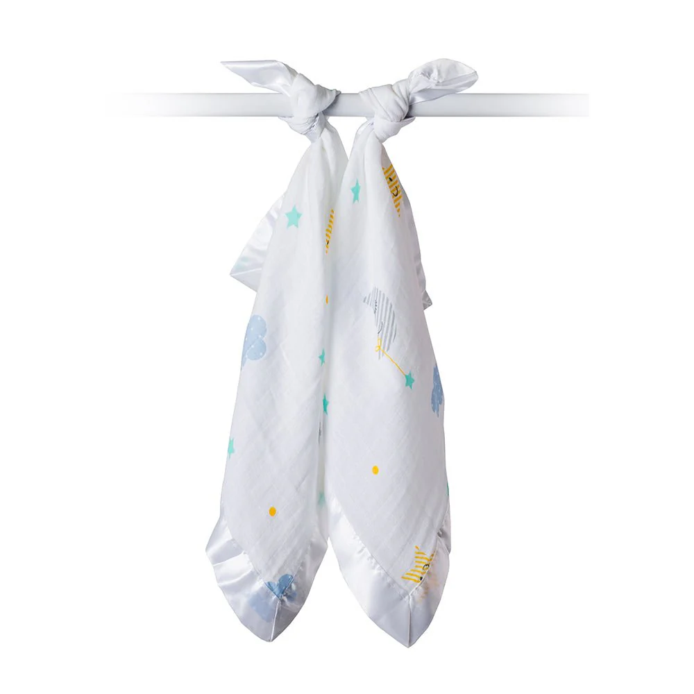 Lulujo Muslin Security Blanket (Dreamland - Pack of 2) - Image 3