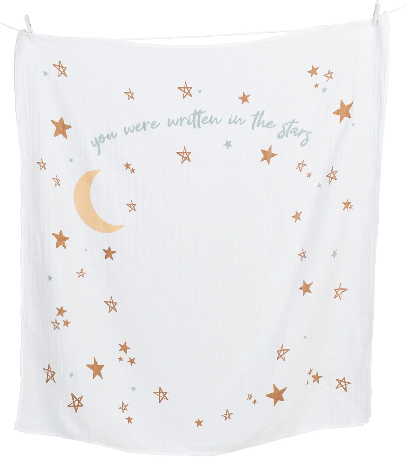 Lulujo Simple Cotton Baby Swaddle and Cards - Written in The Stars - Image 3