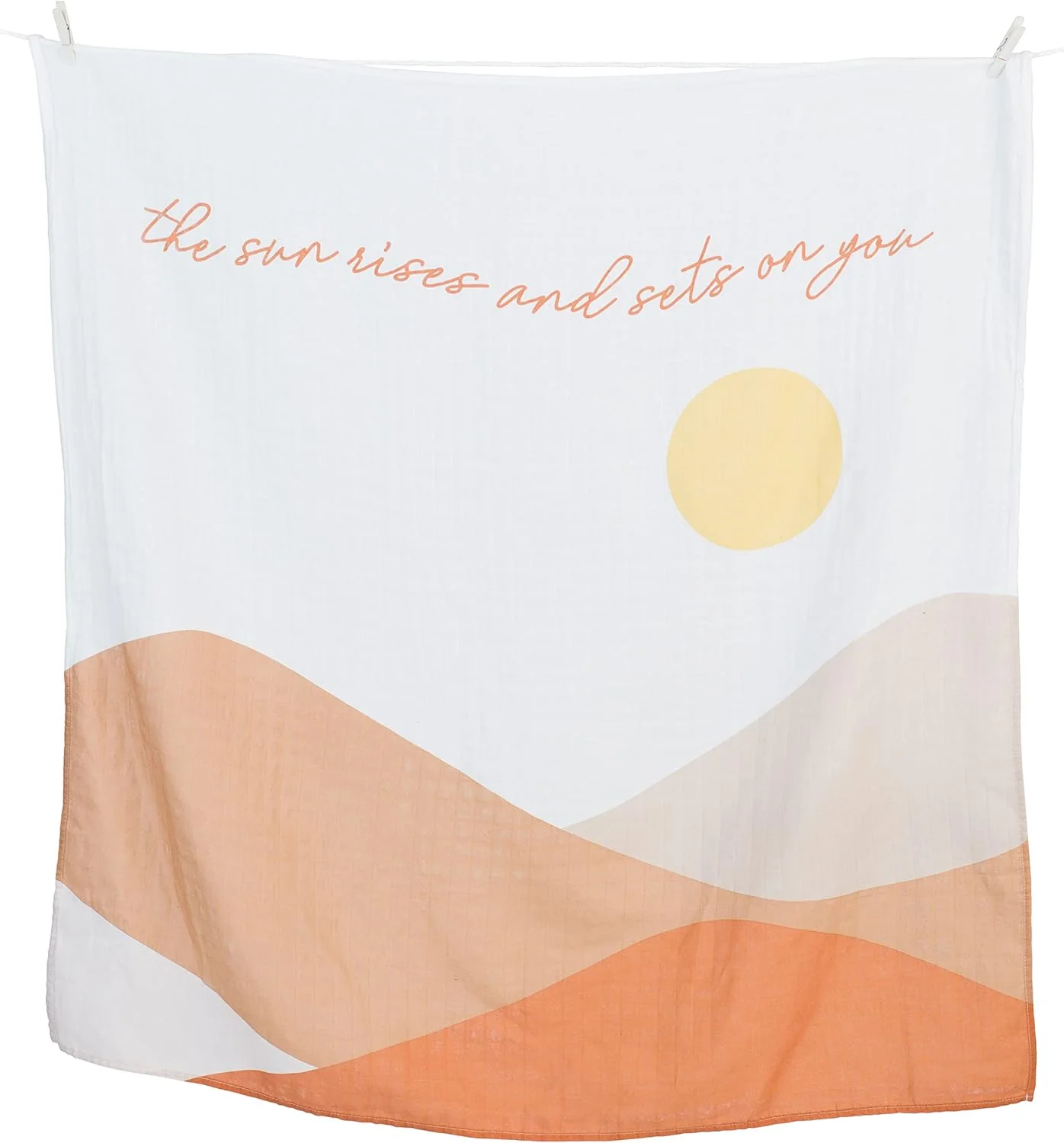 Lulujo Single Cotton Baby Swaddle & Cards - Sun Rises - Image 5
