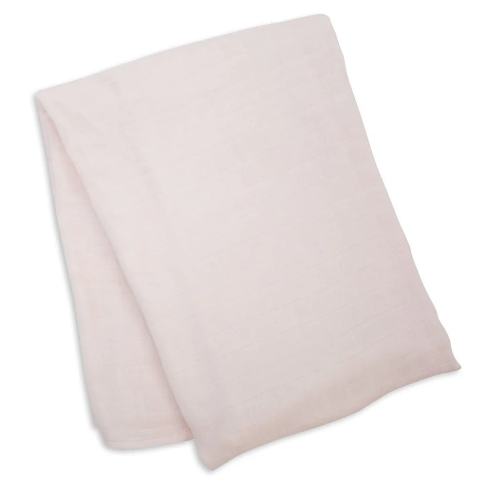 lulujo Soft Bamboo Baby Swaddle Blanket - Pink - Image 6