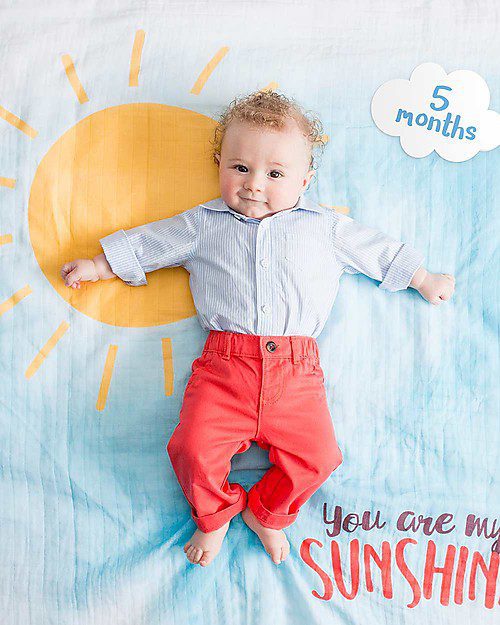 Lulujo You Are My Sunsine Muslin Blanket + Milestone Cards - Image 4