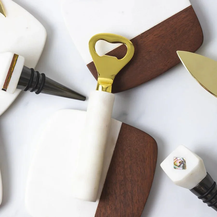 Lunar Ocean Marble & Gold Bottle Opener - Image 3