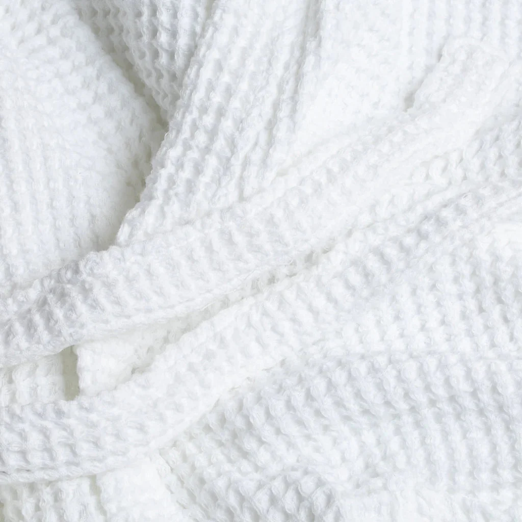 Lunar Ocean Light Waffle Bath Robe White - XL - Image 2