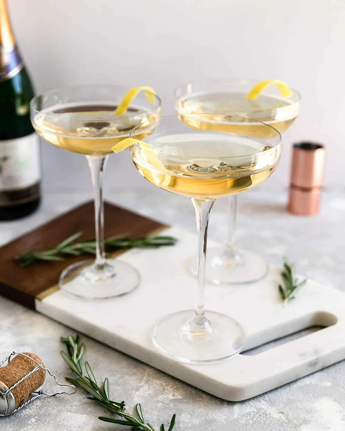 Lunar Oceans Champagne Saucers, Crystalline Coupe Glasses (Set of 2) - Image 3
