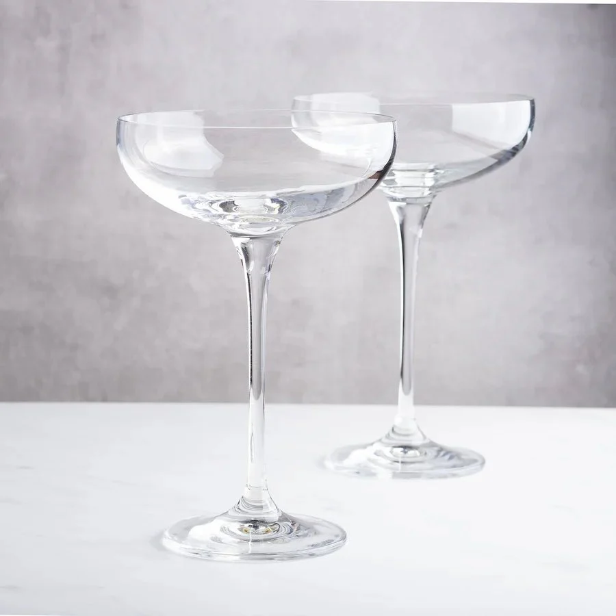Lunar Oceans Champagne Saucers, Crystalline Coupe Glasses (Set of 2) - Image 5