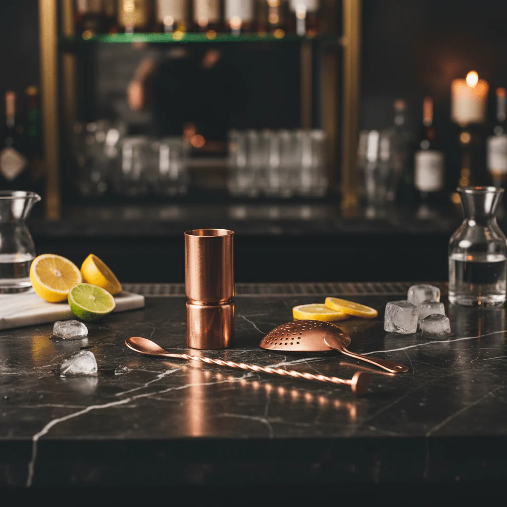 Lunar Oceans Cocktail Set - Copper (Strainer, Spoon, Jigger) - Image 5
