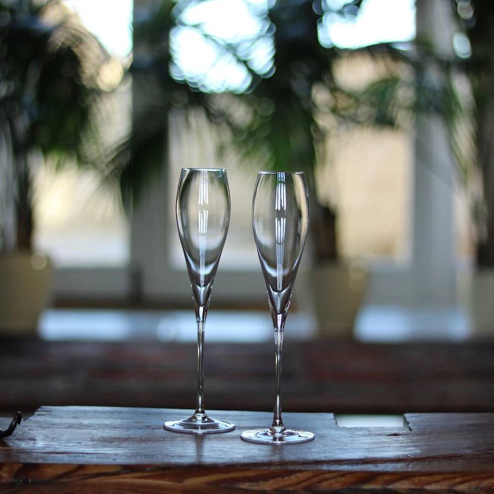 Lunar Oceans Crystal Champagne Flutes (Set of 2) - Image 2