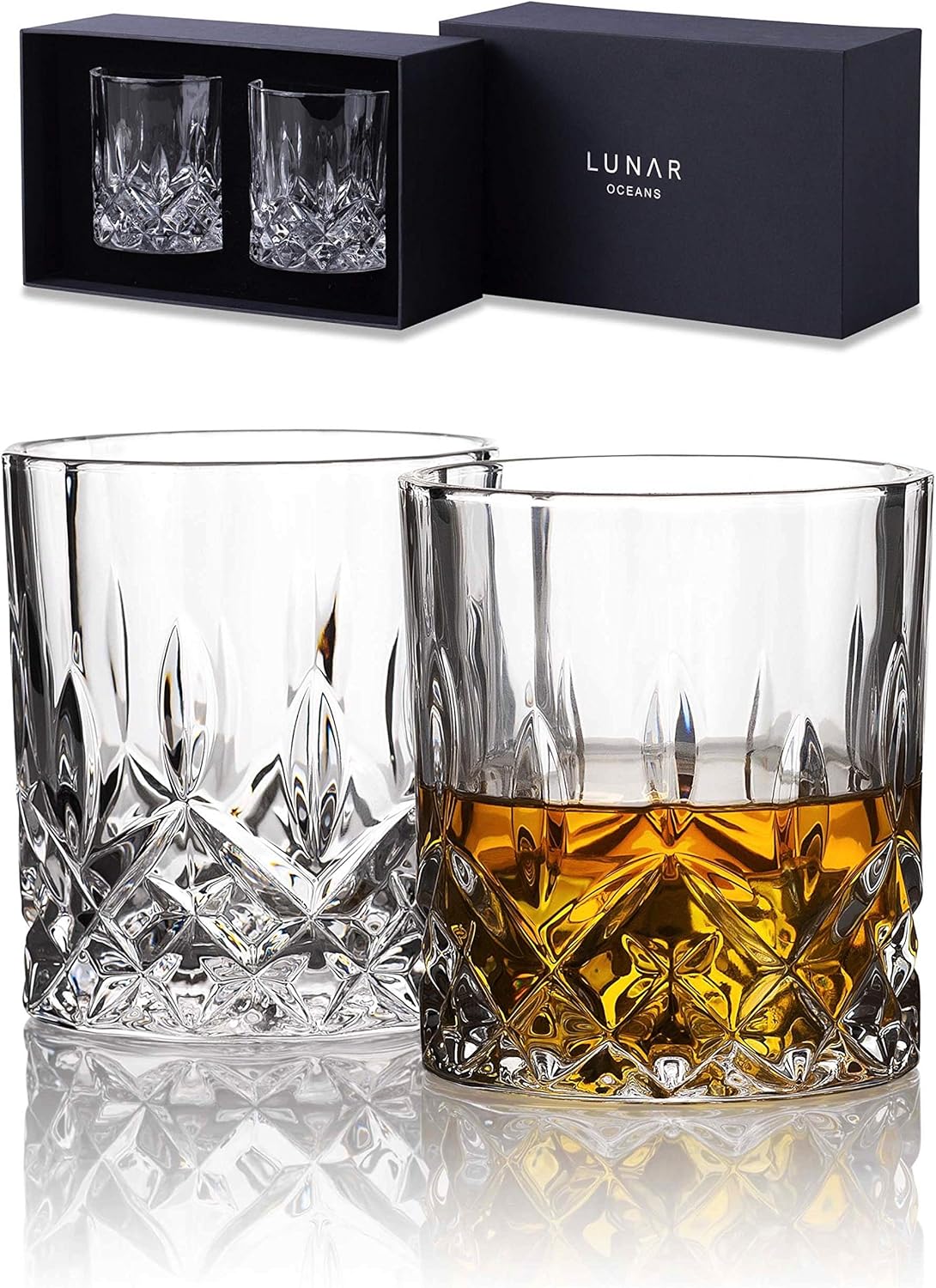 Lunar Oceans Crystal Whisky Glasses (Set of 2)