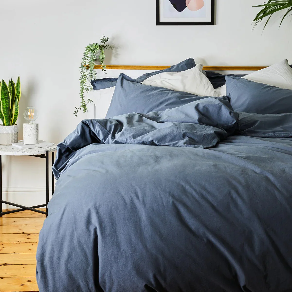 Lunar Oceans Luxe Soft Cotton Bedding Bundle: Pillowcases, Duvet Cover & Fitted Sheet - Various Colours & Sizes - Image 9