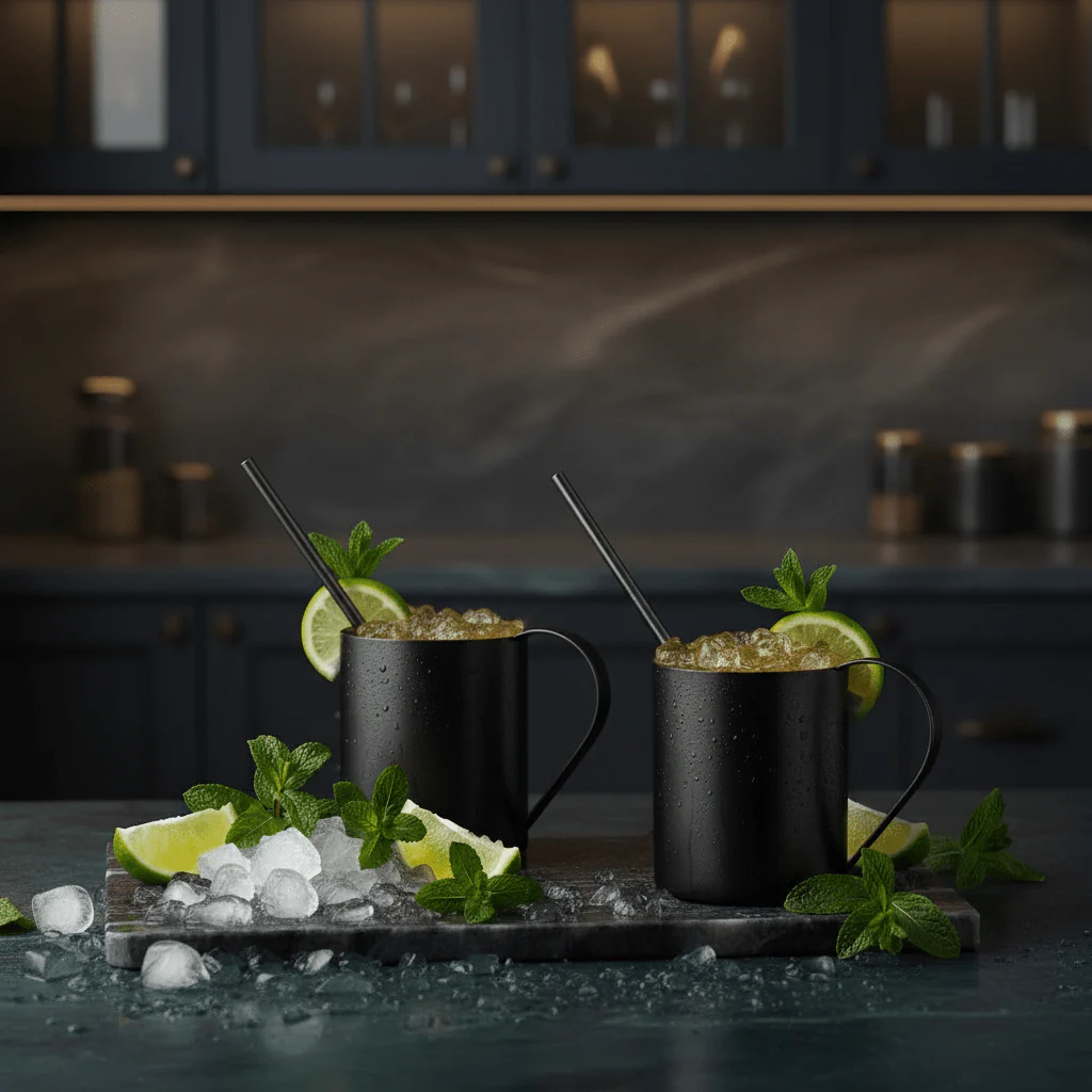 Lunar Oceans Moscow Mule Mug And Straw Gift Set - Matte Black - Image 4