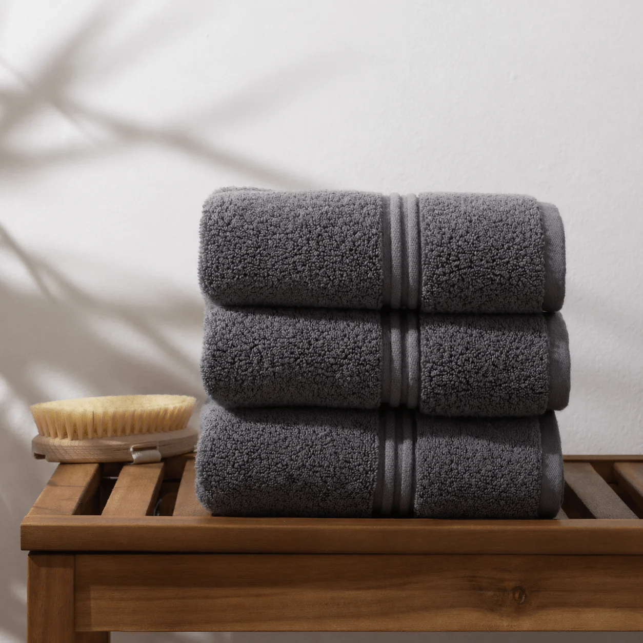 Lunar Oceans Plush Cotton Hand Towel - Grey (3 Pack) - Image 2