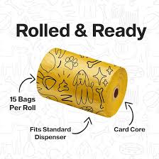 Mad Lemon Leak Proof Compostable Dog Poo Bags Lemon Scented - 120 bags - Image 2