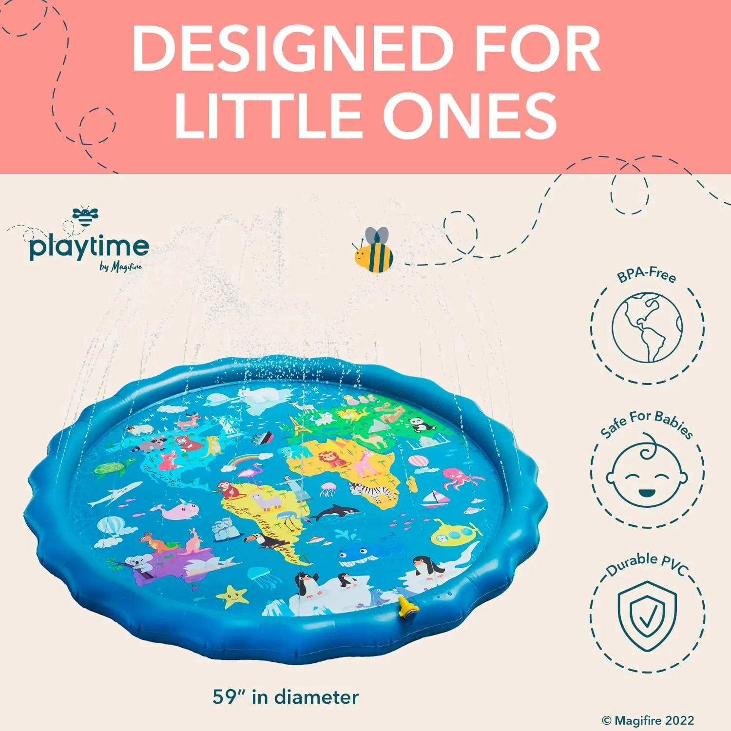 Magifire World Map Sprinkler Splash Pad for Toddlers - 1-3YRS - Image 3