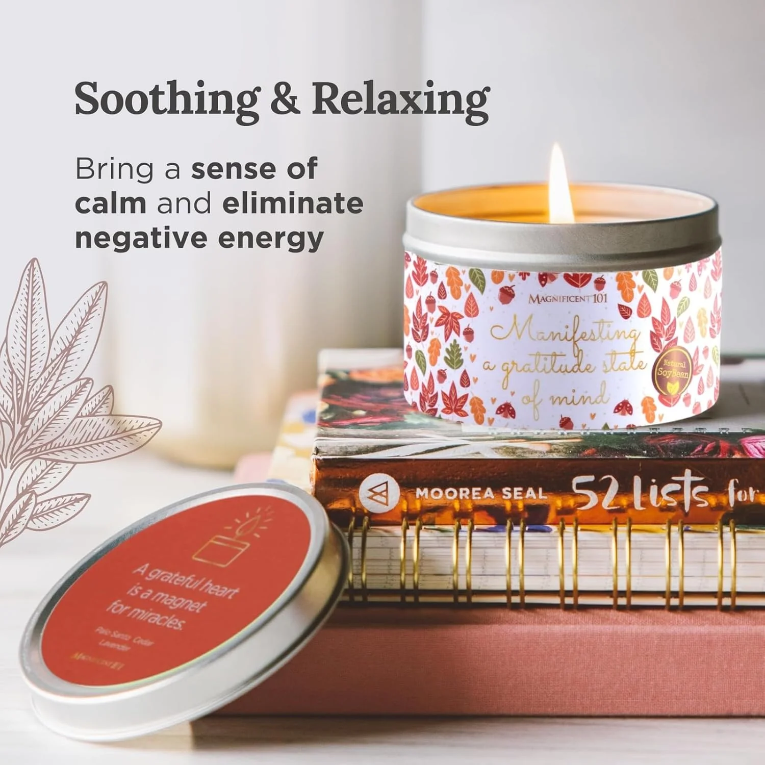 Magnificent 101 MANIFESTING A Gratitude State of Mind Tin Candle - 170g - Image 4