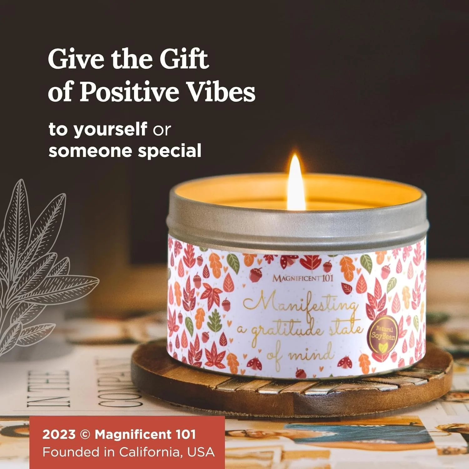 Magnificent 101 MANIFESTING A Gratitude State of Mind Tin Candle - 170g - Image 6