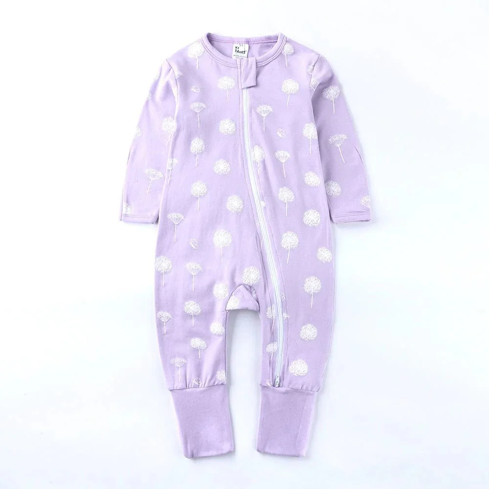 Make A Wish Purple Zip Baby Sleepsuit (Various Sizes) - Image 2