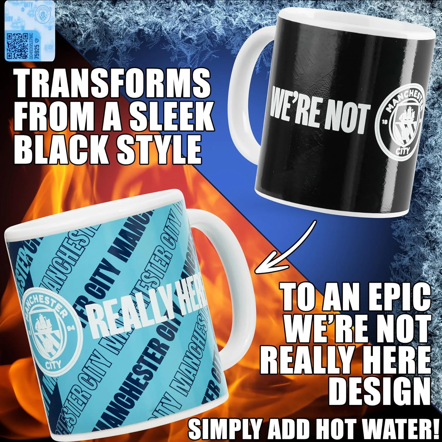 Manchester City F.C. Coffee Mug, 320ml Ceramic Heat Colour Changing Mug - Image 4