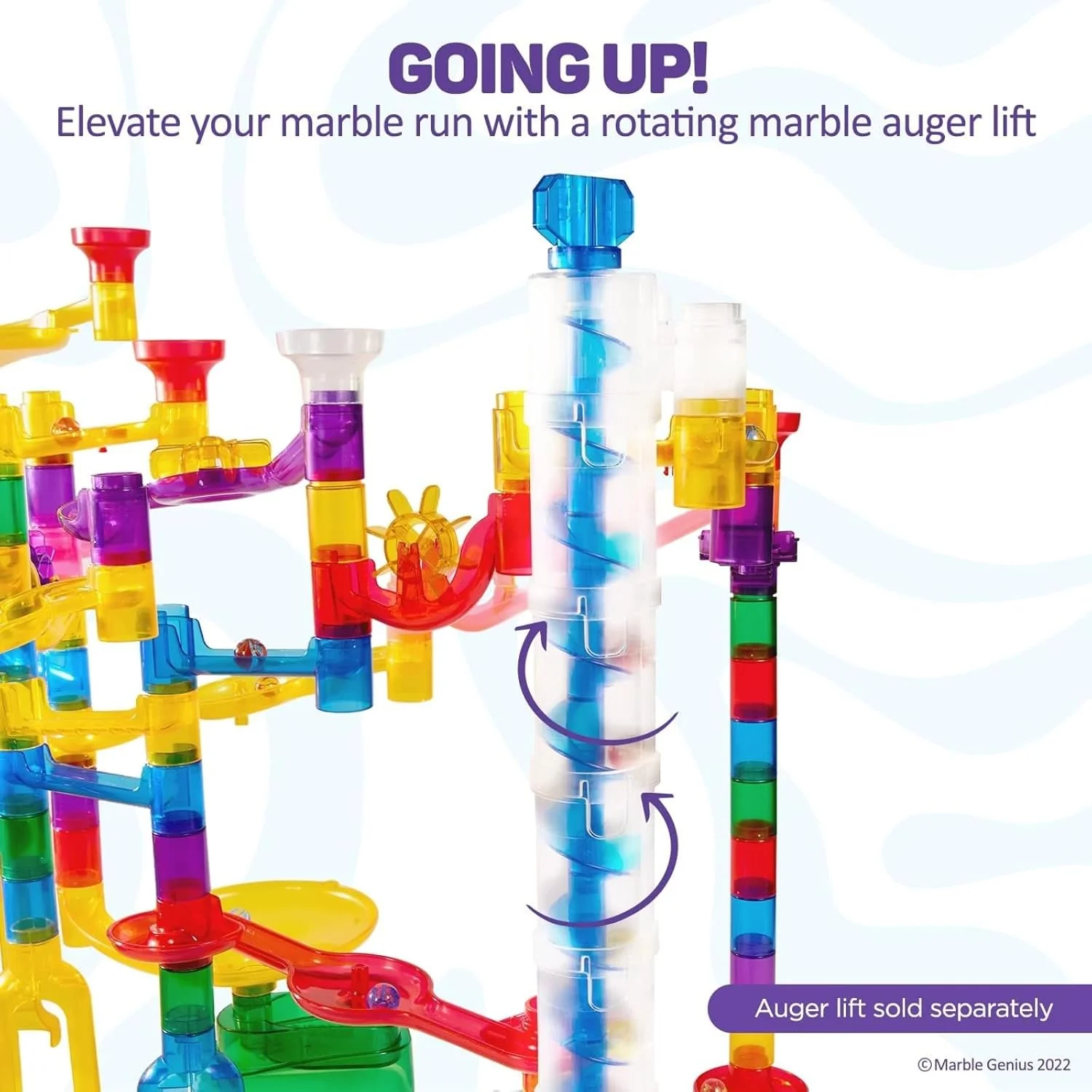 Marble Genius Marble Run Auger Lift Extension - Blue (5Y+) - Image 2